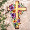 Garden Serenity Wooden Cross by G. Debrekht - Easter Spring Decor - 88168