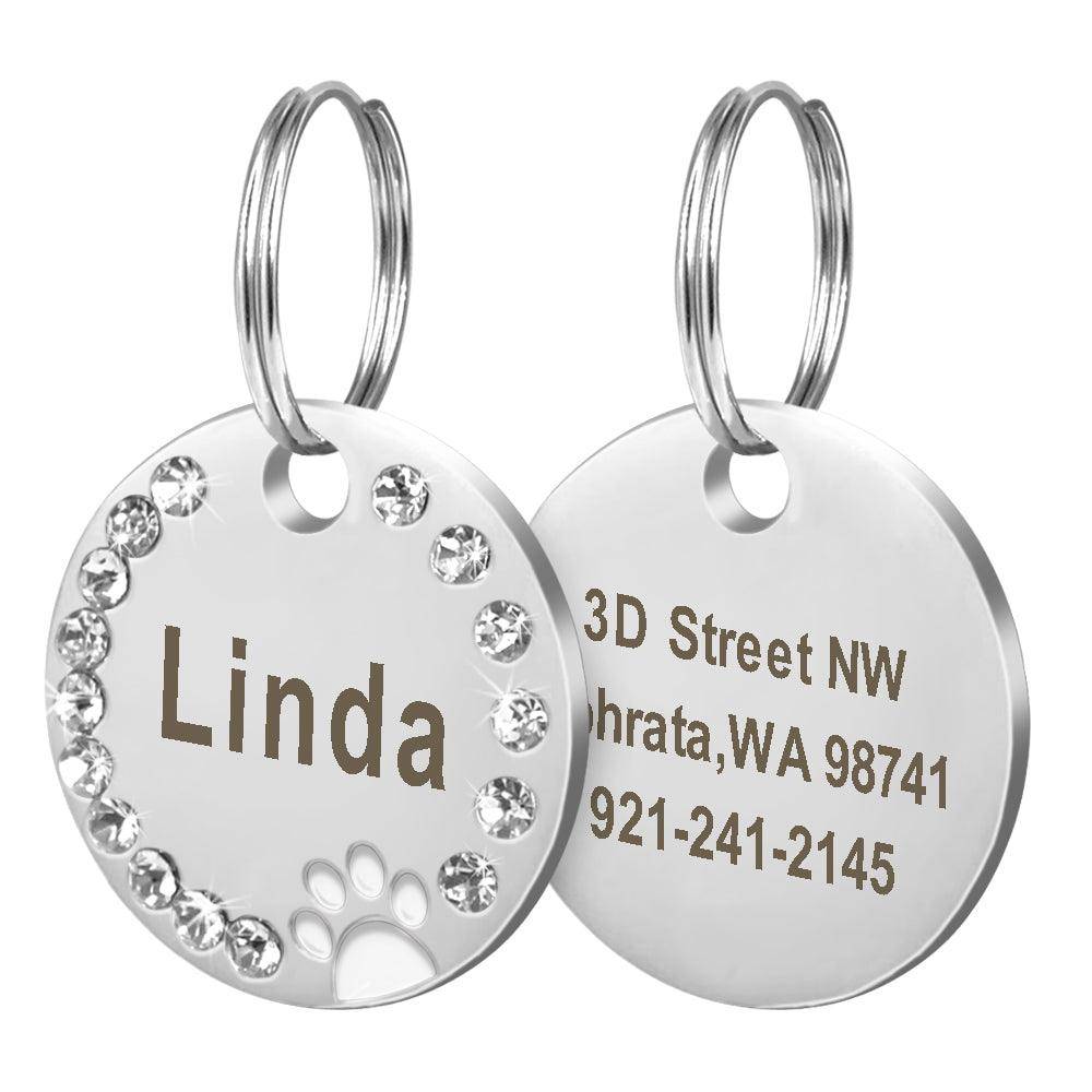 Personalized Round Metal Dog Tag Keychain