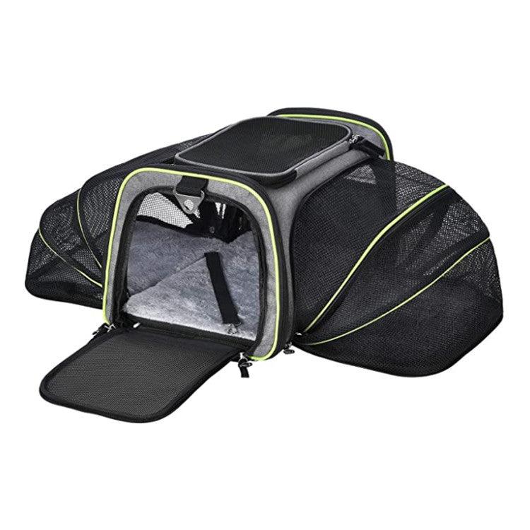 Pet Travel Haven: Expandable And Reflective Cat Carrier For Safe And Comfortable Journeys