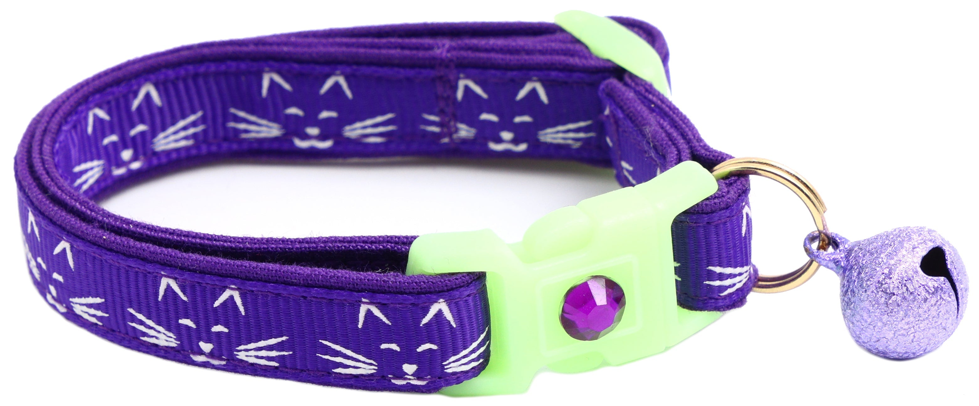 Glowing Cat Faces Breakaway Cat Collar