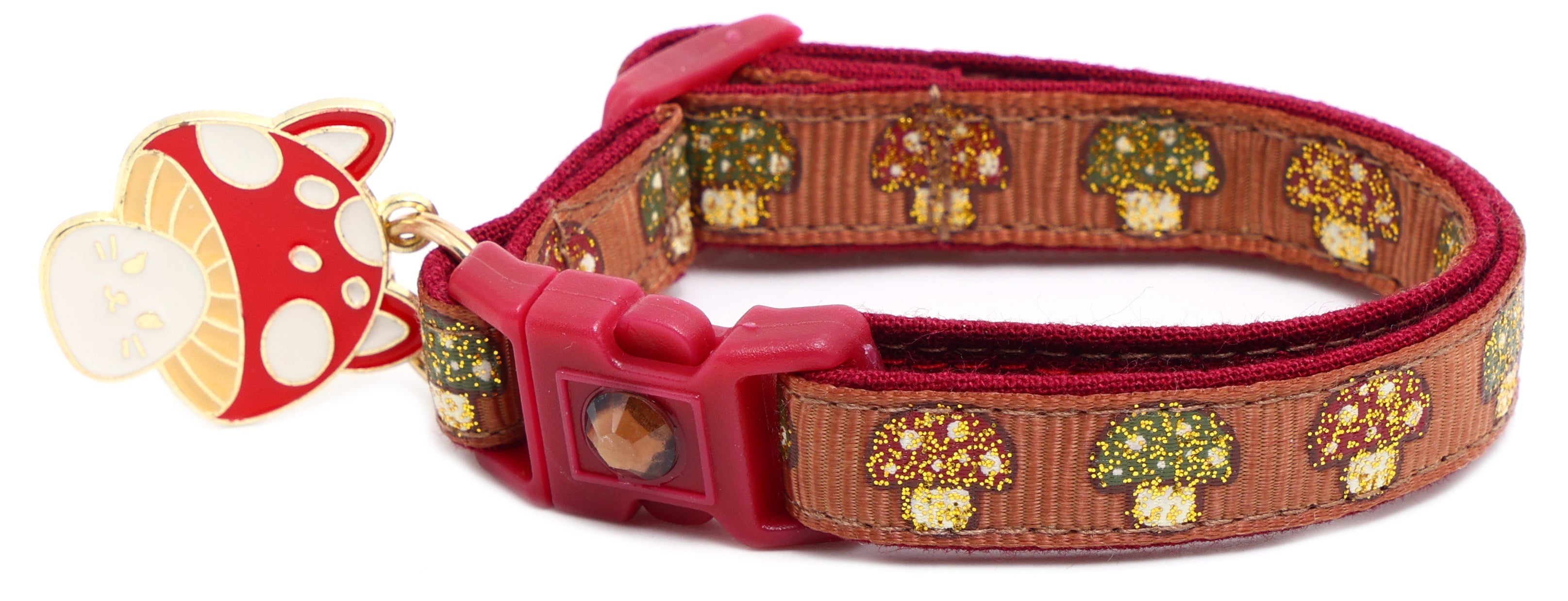 Woodland Mushrooms Breakaway Cat Collar