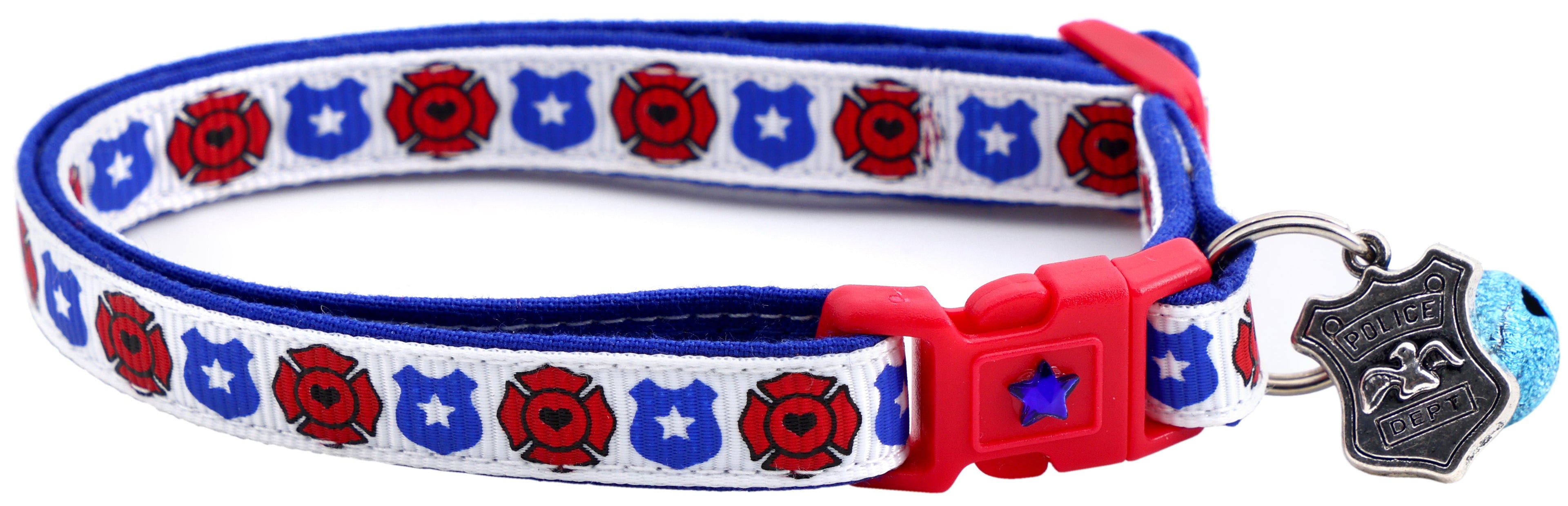 Fire and Police Badges Cat Collar
