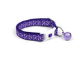 White Squiggles on Purple Cat Collar