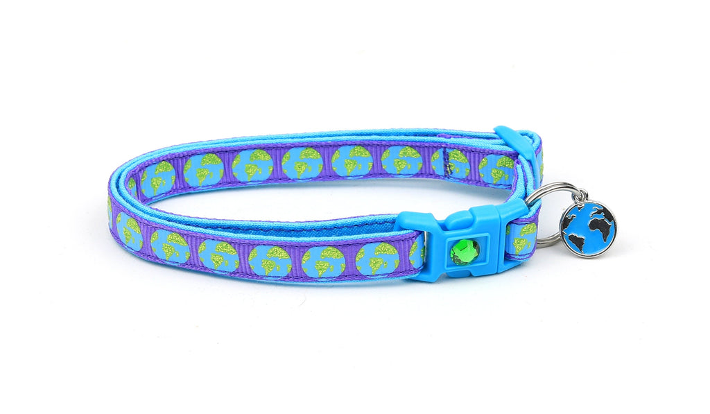 Earth on Purple Cat Collar