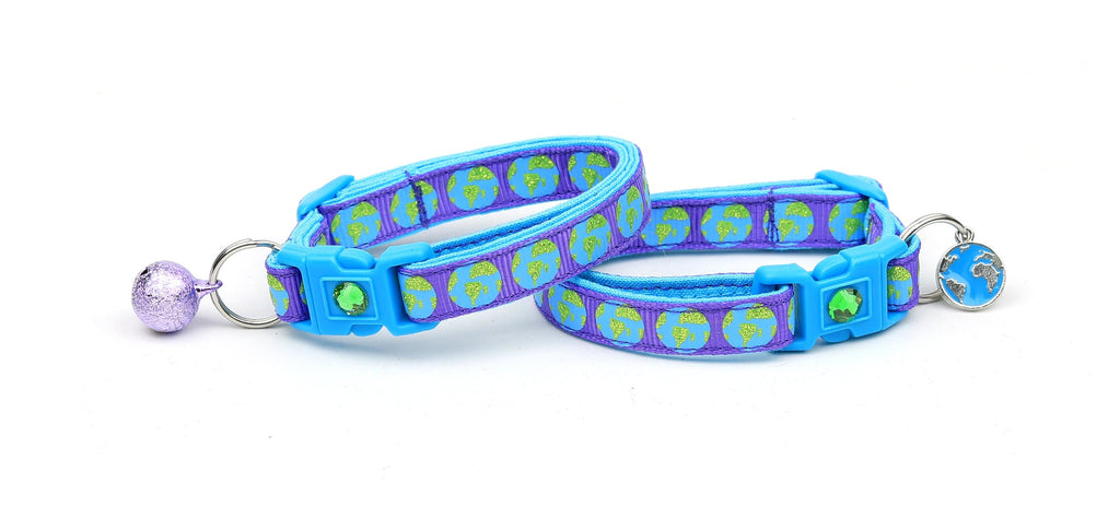 Earth on Purple Cat Collar