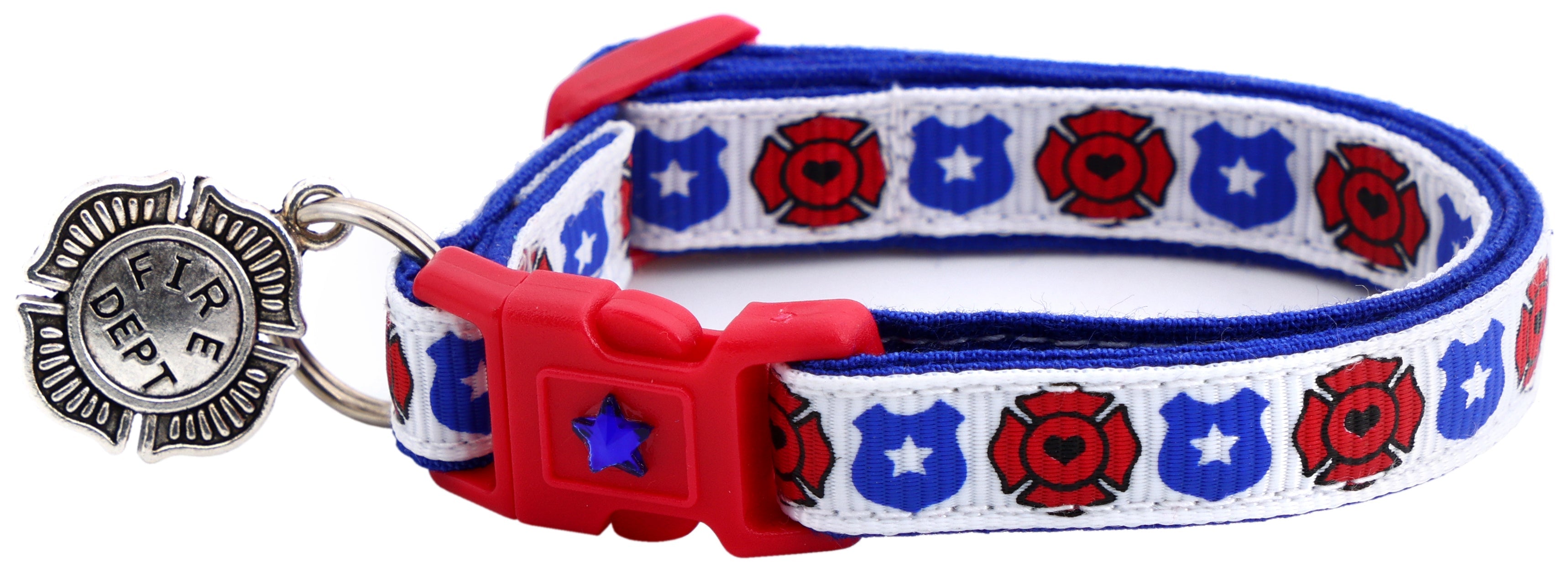Fire and Police Badges Cat Collar